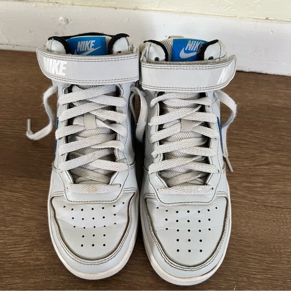 Kids Boys Nike Court Hightop Borough Grey Velcro Strap Lace up High Tops 5Y - Picture 6 of 8